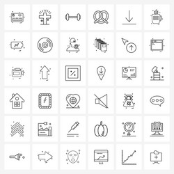 Modern style set 36 line pictograph grid based vector