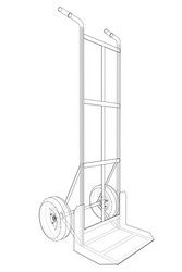 outline delivery trolley or hand truck vector