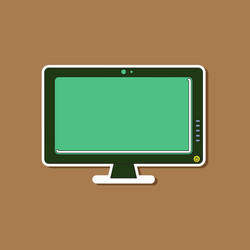 paper sticker on background of computer monitor vector