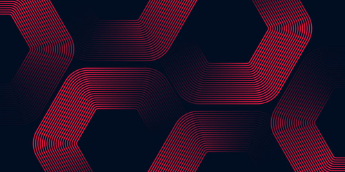 Red Hexagon Lines Abstract vector image