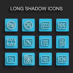 set line play button video recorder or editor vector image
