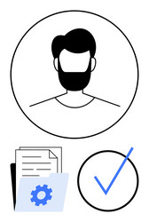 user profile management with document settings vector image