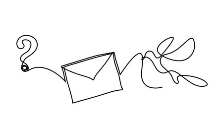 abstract paper envelope with bird and question vector image