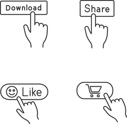 app buttons linear icons set vector image