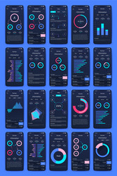different ui ux gui screens and flat web icons vector image