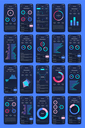 Different ui ux gui screens and flat web icons vector