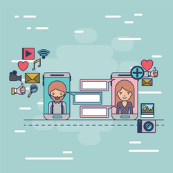 Multimedia application icons in device tech vector