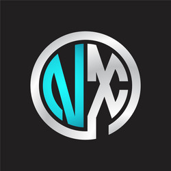 nx initial logo linked circle monogram vector image