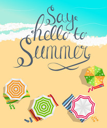 say hello to summer natural background vector