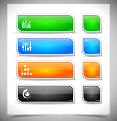 set of color plastic buttons for web vector image