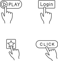 App buttons linear icons set vector