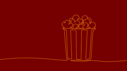 one line continuous cinema popcorn symbol concept vector