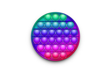 rainbow trendy pop it fidget toy on a empty vector image