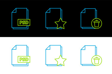 set line delete file document psd vector image