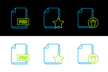 set line delete file document psd vector