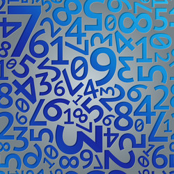 abstract blue gradient extruded random numbers vector image