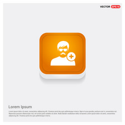 add user icon orange abstract web button vector image