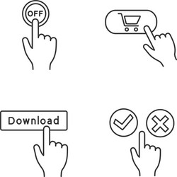 App buttons linear icons set vector