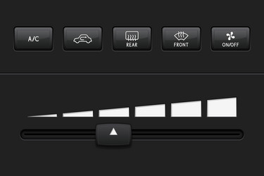 car dashboard elements with black push buttons vector