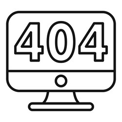 computer screen showing 404 error message icon vector image