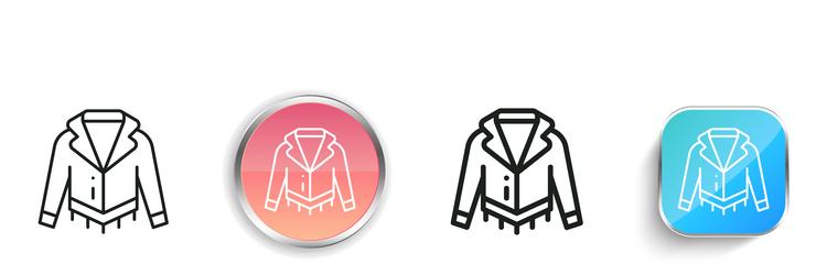 jacket icon thin linear regular and button style vector image