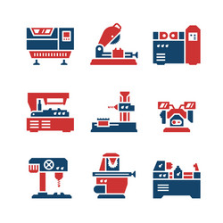 Machine Tool Icons Set vector image