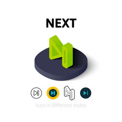 next icon in different style vector image