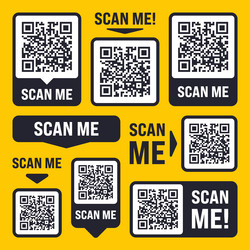 scan me qr code sticker with text online payment vector image