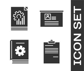 set document with graph chart user vector image