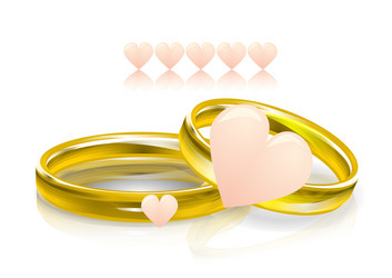 Gold wedding rings Royalty Free Vector Image - VectorStock