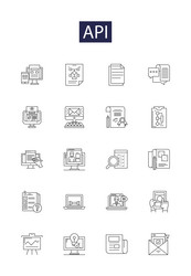 api line icons and signs application vector