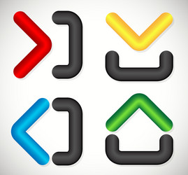 arrows with container like shapes inside outside vector image