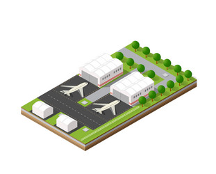 city airport with transport vector