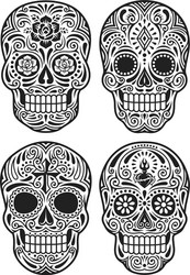 Day of the Dead Skull Collection Vector Image