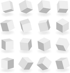 Isolated 3d modeling square blocks isometric vector