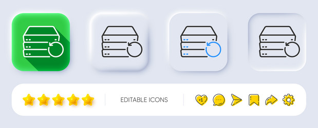 recovery server line icon backup data sign vector image