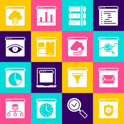 set browser with shield website and mail stocks vector image