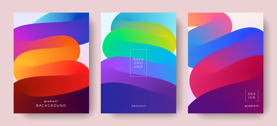 set of abstract backgrounds with rounded gradient vector image