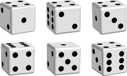 White Dice Set - 3D View vector