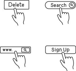 app buttons linear icons set vector image