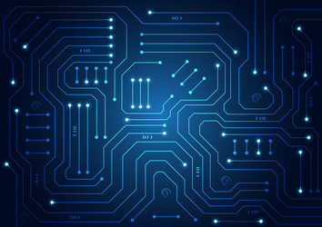 circuit technology background with hi-tech vector image