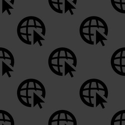 Globe web icon flat design seamless pattern vector