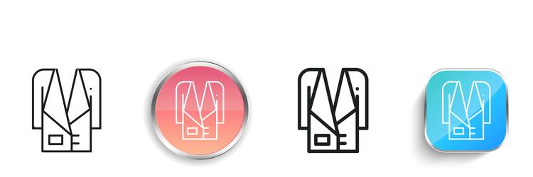 jacket icon thin linear regular and button style vector image