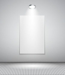 background with lighting lamp and frame empty vector image