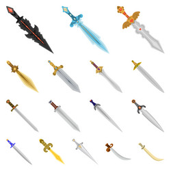 isolated object sword and dagger icon set vector image