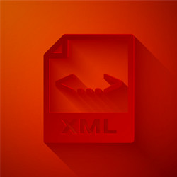Paper cut xml file document download button vector