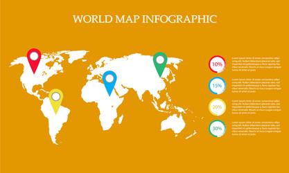 World map infographic concept flat earth vector