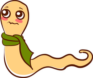 worm with scarf on white background vector image