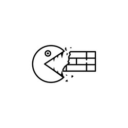 hacker firewall icon on white background can vector image