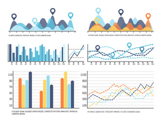 infochart with data flowchart visual information vector